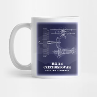 Fighter Plane Blueprint Art Print Mug